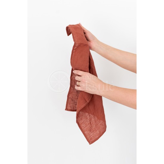 Soft linen kitchen towel 35x50 BROWN-RED